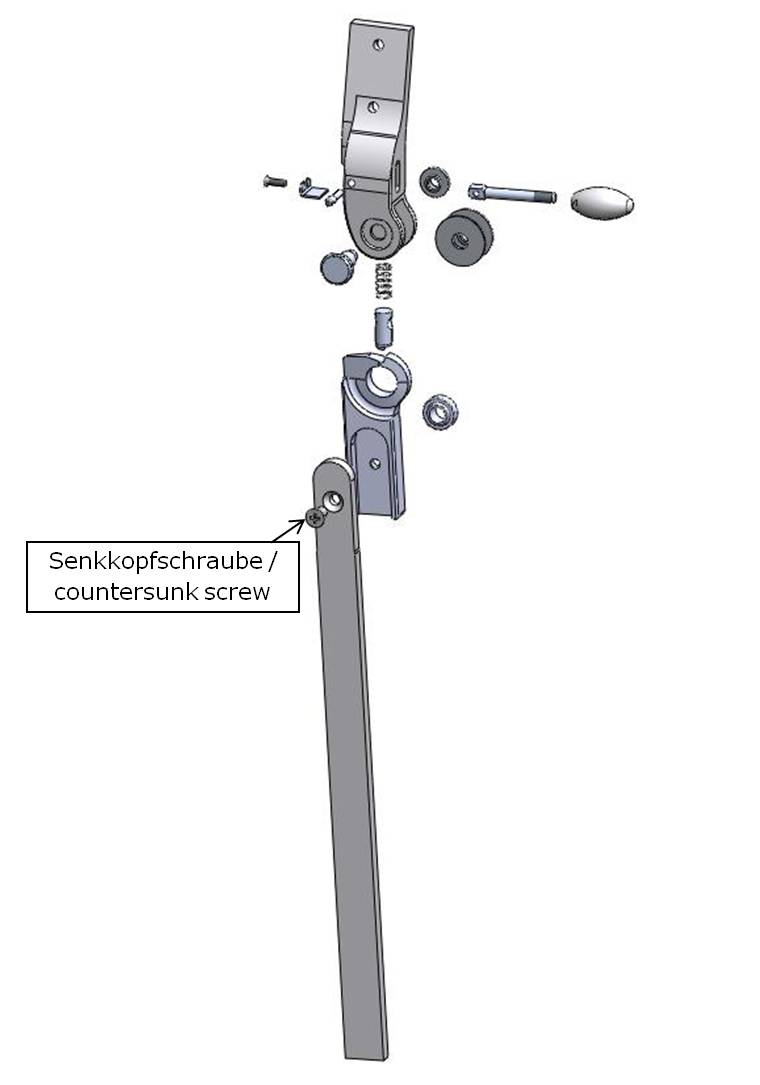 Senkkopfschraube zur Verlängerungsschiene für das Salera 3-D Hüftgelenk